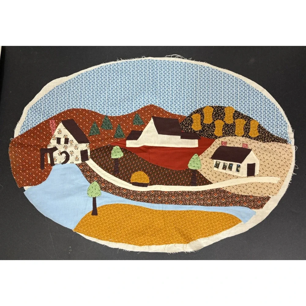 Farm Appliqued Quilted Wall Hanging Unframed 28